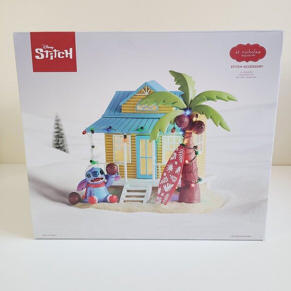 Disney Other - Disney St. Nicholas Square Stitch Illuminated Holiday Beach House Christmas